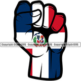 Country Map Nation National  Dominican Republic Hand Fist Power Color Design Element Flag Emblem Badge Symbol Icon Latina Spanish Caribbean Island Official Sign Design Logo Clipart SVG