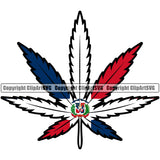 Country Map Nation National Dominican Republic Marijuana Leaf Flag Design Element Emblem Badge Symbol Icon Latina Spanish Caribbean Island Official Sign Design Logo Clipart SVG
