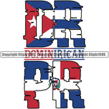 Country Map Nation National Flag Dominican Republic Color Design Element Quote Emblem Badge Symbol Latina Spanish Caribbean Island Official Sign Logo Clipart SVG