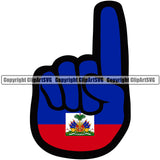 Country Map Nation National Haiti Haitian Finger One Country Flag Color Design Element Emblem Badge Symbol Icon Global Official Sign Design Logo Clipart SVG