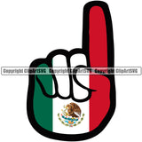 Country Map Nation National Finger One Country Hand Design Element Mexico Mexican Flag Latin Latino Latina Spanish Caribbean Island Emblem Badge Symbol Icon Global Official Sign Logo Clipart SVG