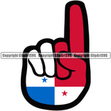 Country Map Nation National Number One 1 Country Hand Finger Color Design Panama Panamanian Flag Emblem Badge Symbol Icon Global Official Sign Logo Clipart SVG