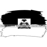 Country Map Nation National Haiti Distressed Haitian Flag Black Color Design Element Emblem Badge Symbol Icon Global Official Sign Design Logo Clipart SVG