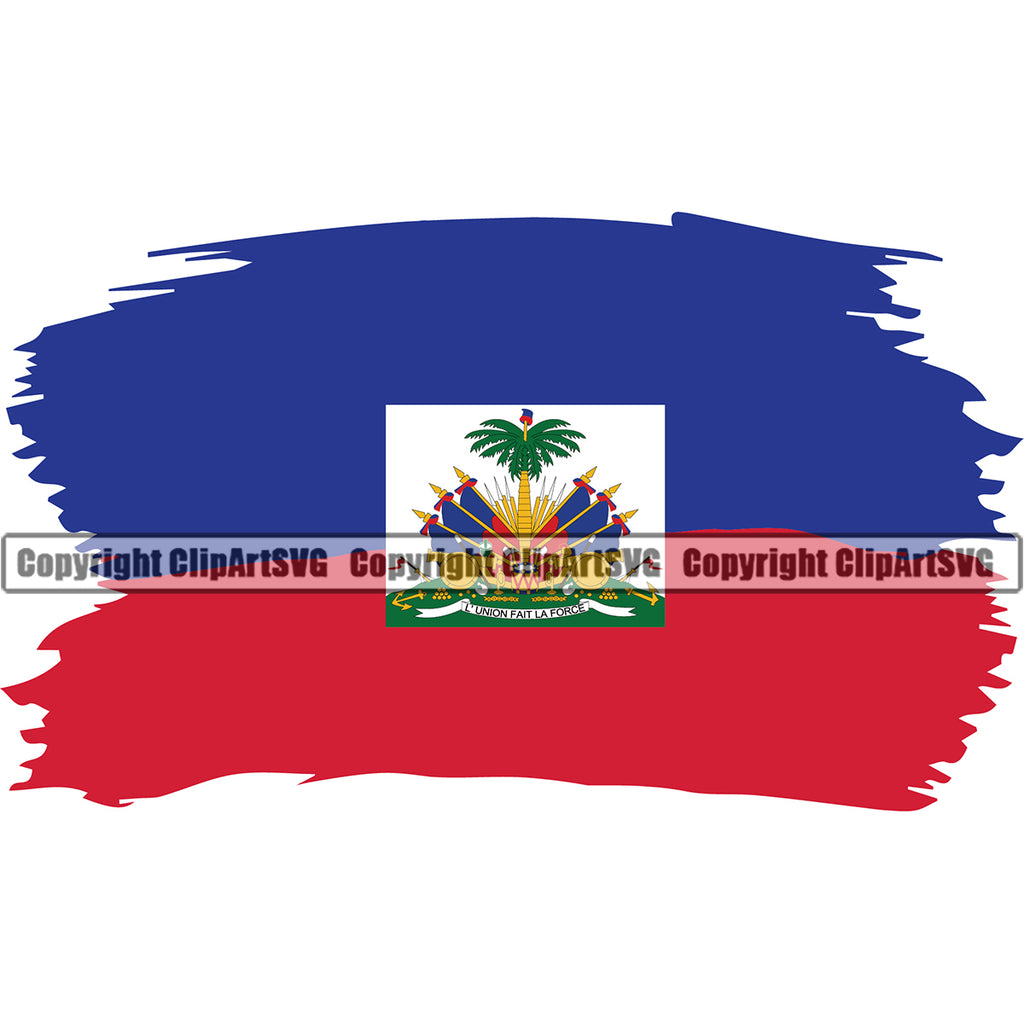 Country Map Nation National Haiti Distressed Haitian Flag Red And Blue Color Design Element Emblem Badge Symbol Icon Global Official Sign Design Logo Clipart SVG