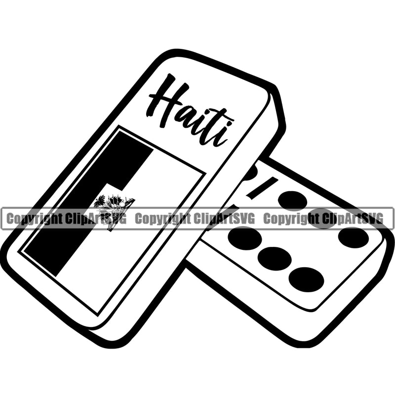 Country Map Nation National Haiti Dominoes Black Color Haitian Flag Design Element Emblem Badge Symbol Icon Global Official Sign Design Logo Clipart SVG
