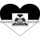 Country Map Nation National Haiti Haitian Flag Heart Design Element Black Color Emblem Badge Symbol Icon Global Official Sign Logo Clipart SVG