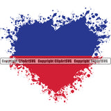 Country Map Nation National Haiti Haitian Heart Splatter Color Design Element Flag Emblem Badge Symbol Global Official Sign Logo Clipart SVG