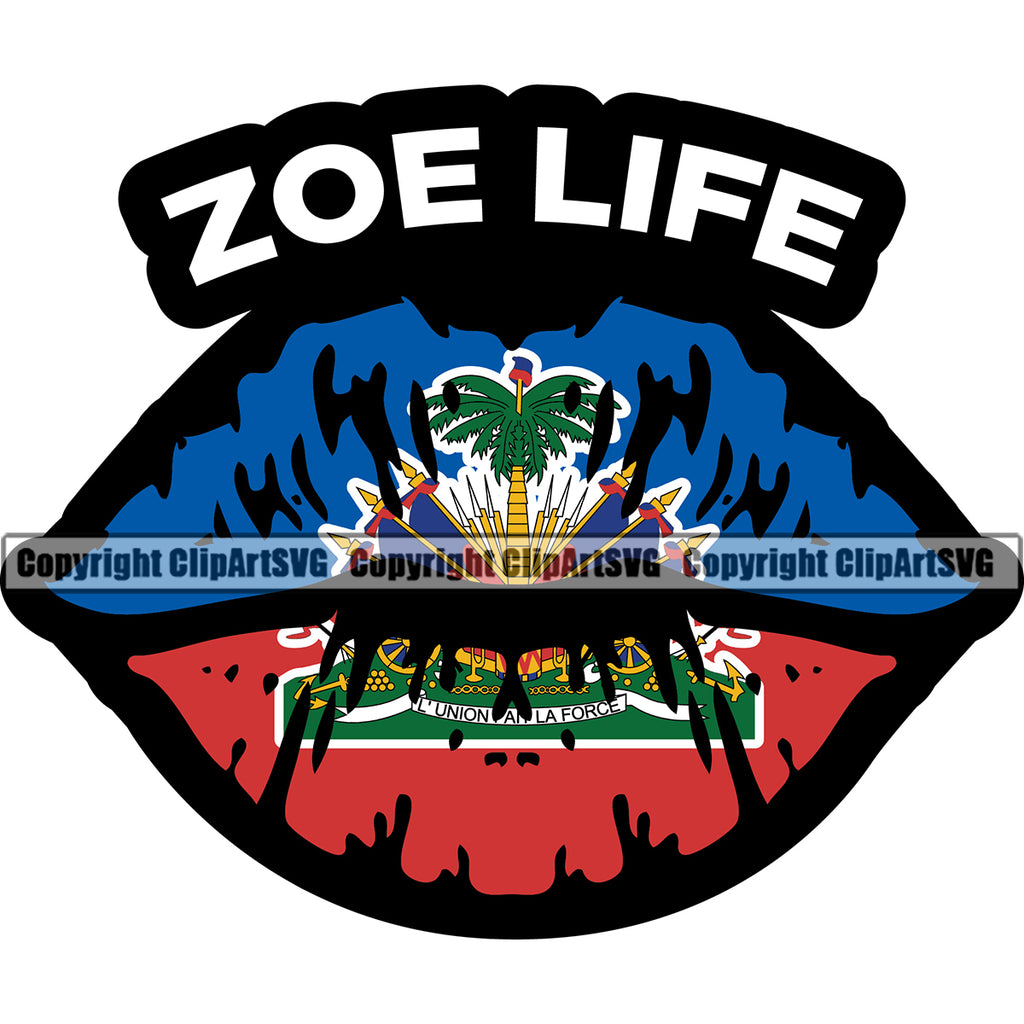 Country Map Nation National Haiti Haitian Zoe Life Color Design Element Quote Flag Emblem Badge Symbol Icon Global Official Sign Logo Clipart SVG