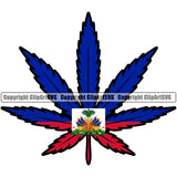 Country Map Nation National Haiti Marijuana Leaf Color Design Element Haitian Flag Emblem Badge Symbol Icon Global Official Sign Logo Clipart SVG