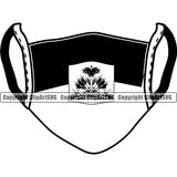 Country Map Nation National Haiti Mask Black Color Design Element Haitian Flag Emblem Badge Symbol Icon Global Official Sign Logo Clipart SVG