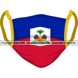 Country Map Nation National Haiti Color Mask Design Element Haitian Flag Emblem Badge Symbol Icon Global Official Sign Logo Clipart SVG