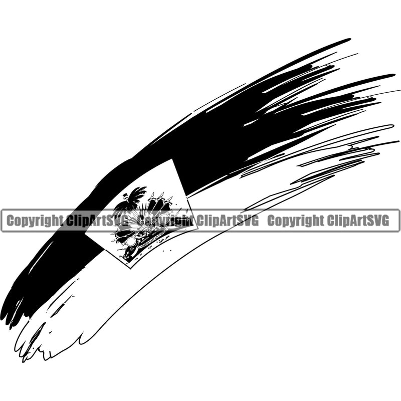 Country Map Nation National Haiti Paintbrush Stroke Haitian Flag Design Element Emblem Badge Symbol Icon Global Official Sign Logo Clipart SVG