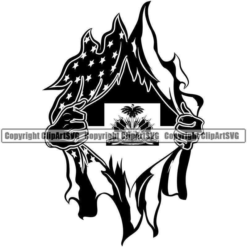 Country Map Nation National Haiti Haitian Open USA United State Flag Design Element Emblem Badge Symbol Icon Global Official Sign Logo Clipart SVG