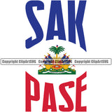 Country Map Nation National Haiti Haitian Sak Pase Color Design Element Flag Emblem Badge Symbol Icon Global Official Sign Logo Clipart SVG
