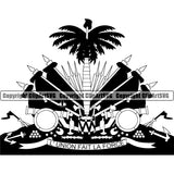 Country Map Nation National Haiti Haitian Symbol Center Design Element Flag Emblem Badge Symbol Icon Official Logo Clipart SVG