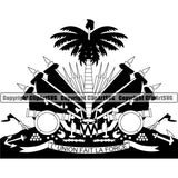 Country Map Nation National Haiti Haitian Flag Emblem Badge Symbol Center Design Element Icon Global Official Sign Logo Clipart SVG