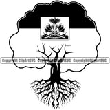 Country Map Nation National Haiti Tree Roots Born Design Element Haitian Flag Emblem Badge Symbol Icon Global Official Sign Logo Clipart SVG