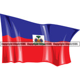 Country Map Nation National Haiti Wavy Downward Haitian Flag Color Design Element Emblem Badge Symbol Icon Global Official Sign Logo Clipart SVG