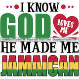 Country Map Nation National I Know God Loves Me He Made Me Jamaican Emblem Color Design Element Icon Global Official Sign Design Logo Clipart SVG