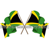 Country Map Nation Flag Color Design Element Crossed Jamaica Jamaican Rasta Reggae Rastafari Caribbean National Emblem Badge Symbol Icon Global Official Sign Logo Clipart SVG