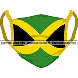 Country Map Nation National Jamaica Flag Color Mask Design Element Emblem Jamaican Rasta Reggae Rastafari Caribbean Island Symbol Icon Global Official Sign Logo Clipart SVG