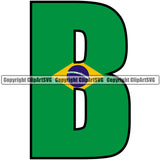 Country Map Nation National Brazil B Letter Quote Design Element Brazilian Flag Latin Latino Latina Spanish Emblem Badge Symbol Icon Global Official Sign Design Logo Clipart SVG