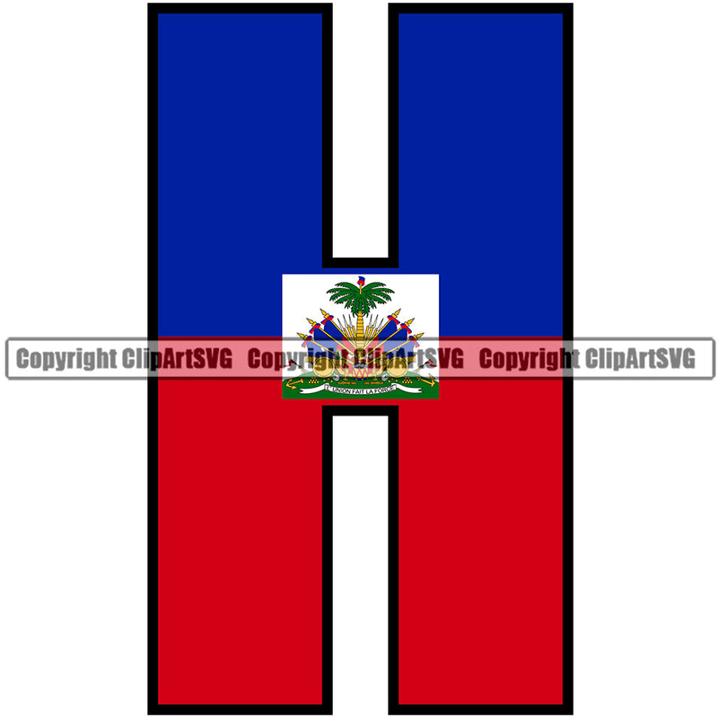 Country Map Nation National Letter USA United State Haiti Color Design Element Haitian Flag Emblem Badge Symbol Icon Global Official Sign Logo Clipart SVG