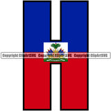 Country Map Nation National Letter USA United State Haiti Color Design Element Haitian Flag Emblem Badge Symbol Icon Global Official Sign Logo Clipart SVG