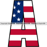 Country Map Nation National Emblem Letter A Design Element Color Design Element United States Flag American USA US America Badge Icon Global Official Sign Design Logo Clipart SVG