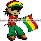 Country Map Nation National Cute Little Girl Black Hair Jamaica Hand Flag Color Design Element Emblem Badge Symbol Icon Global Jamaican Rasta Reggae Rastafari Caribbean Official Sign Logo Clipart SVG