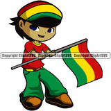 Country Map Nation National Cute Little Boy Black Hair Reggae Color Design Element Hand Flag Emblem Jamaica Jamaican Rasta Reggae Rastafari Caribbean Island Symbol Icon Global Official Sign Logo Clipart SVG