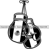 Country Map Nation National Boxing Gloves Design Element Emblem Badge Symbol Mexico Mexican Flag Latin Latino Latina Spanish Caribbean Island Official Sign Logo Clipart SVG