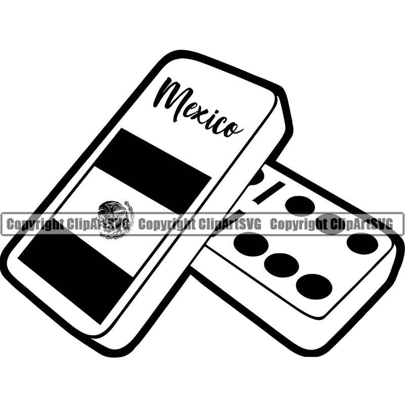 Country Map Nation National Dominoes Mexico Design Element Badge Mexican Flag Latin Latino Latina Spanish Caribbean Island Icon Global Official Sign Logo Clipart SVG