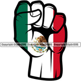 Country Map Nation National Mexico Fist Color Hand Power Flag Design Element Latin Latino Latina Spanish Caribbean Island Mexican Badge Symbol Icon Global Official Sign Logo Clipart SVG