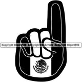 Country Map Nation Mexico Hand Number One Country Finger Sign Design Element Emblem Badge Symbol Icon Latin Latino Latina Spanish Caribbean Island Official Sign Logo Clipart SVG