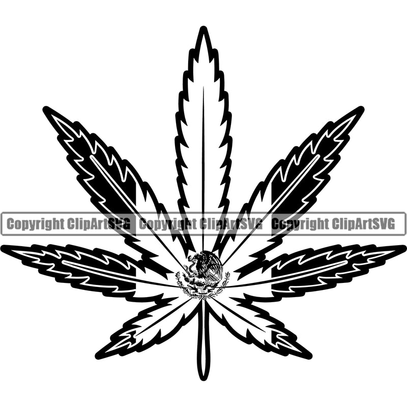 Country Map Nation National Mexico Marijuana Leaf Design Element Emblem Badge Symbol Icon Global Official Mexican Flag Latin Latino Latina Spanish Caribbean Logo Clipart SVG