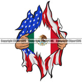 Country Map Nation National Mexico Rip Shirt Open USA Flag United State Color Design Element Emblem Mexican Flag Latin Latino Latina Spanish Caribbean Island Symbol Global Official Sign Logo Clipart SVG