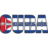 Country Flag Nation National Cuba Country Name Letter Design Element Flag Badge Symbol Latin Latino Latina Spanish Global Official Sign Design Logo Clipart SVG
