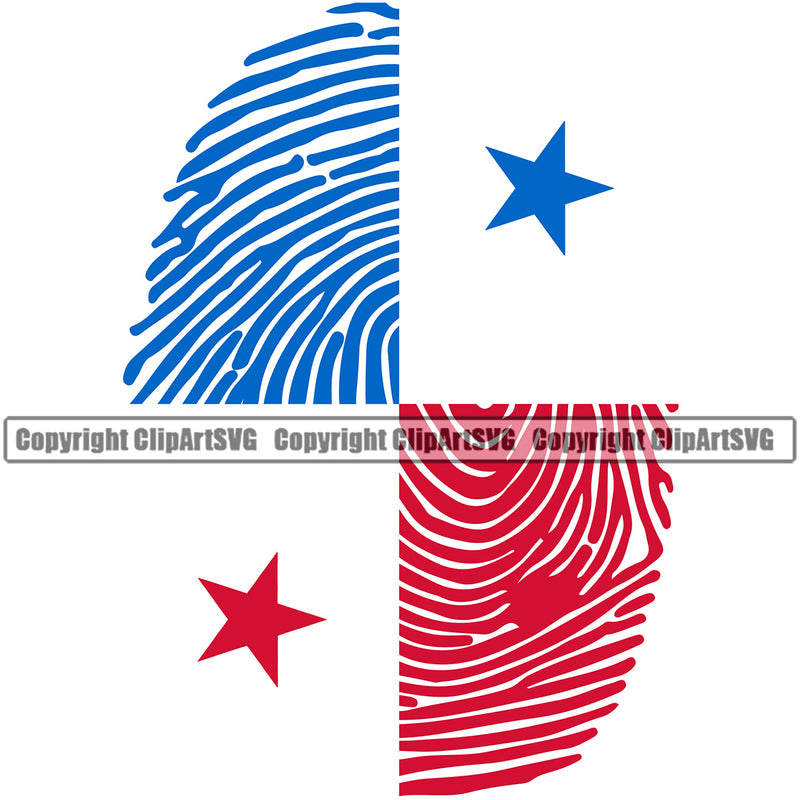 Country Map Nation National Panama Country Flag Color Fingerprint Design Element Panamanian Emblem Badge Symbol Icon Global Official Sign Logo Clipart SVG