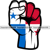 Country Map Nation National Panama Flag Color Design Element Fist Hand Power Panamanian Emblem Badge Symbol Icon Global Official Sign Logo Clipart SVG