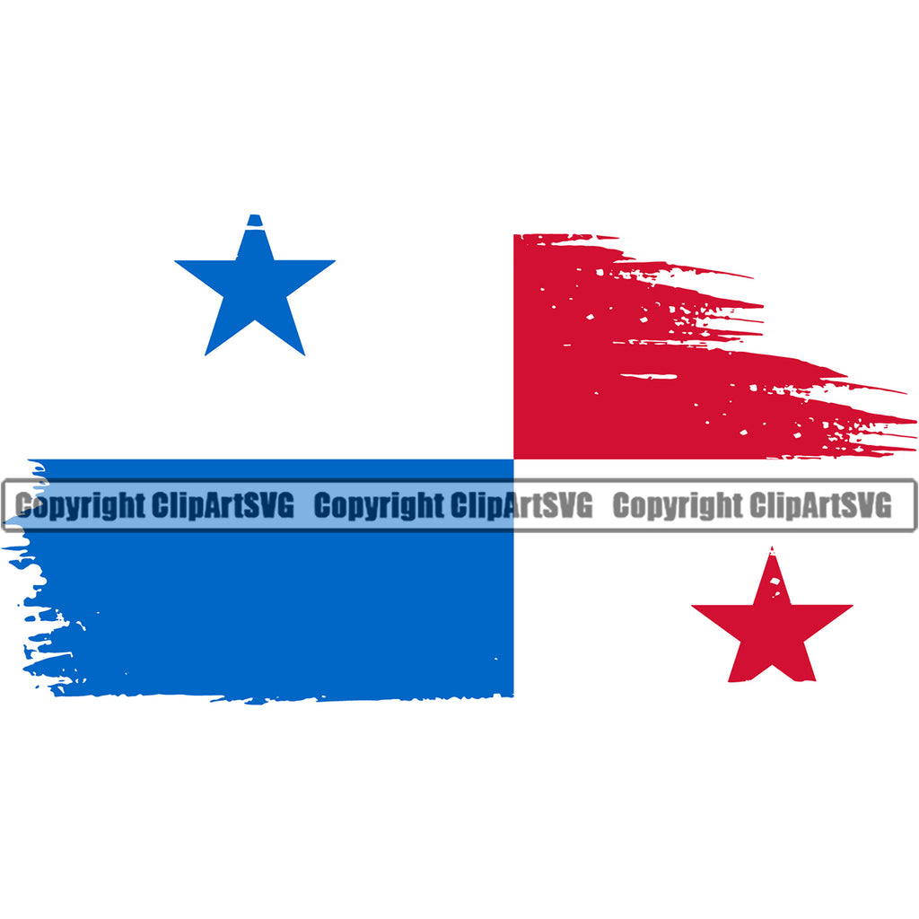 Country Map Nation National Panama Panamanian Flag Color Distressed Design Element Symbol Icon Global Official Logo Emblem Badge Clipart SVG
