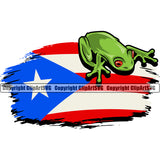 Country Map Nation National Puerto Frog On Flag Color Design Element Emblem Badge Icon Global Latin Latino  Sign Design Logo Latina Spanish Caribbean Island Clipart SVG