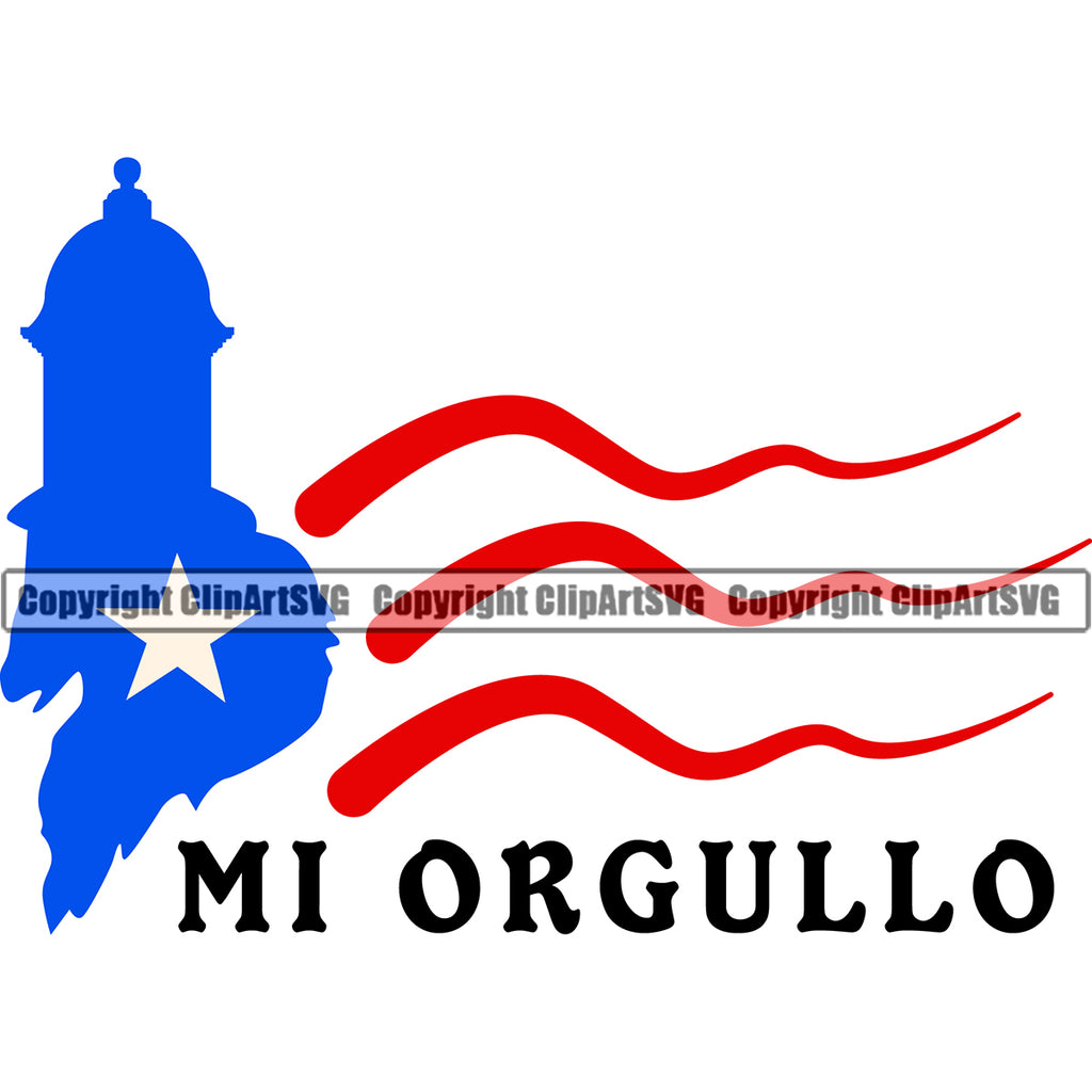 Country Map Nation National Puerto Light House Color Flag Mi Orgullo Quote Text Design Element Emblem Logo Badge Symbol Icon Global Official Sign Clipart SVG