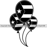 Country Map Nation National Flag Puerto Rico Balloons Design Element Emblem Badge Symbol Icon Global Official Sign Design Logo Clipart SVG