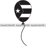 Country Map Nation National Flag Single Puerto Rico Balloons Design Element Emblem Badge Symbol Icon Global Official Sign Design Puerto Rico Rican Flag Latin Latino Latina Spanish Clipart SVG
