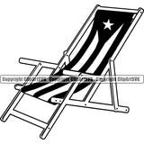 Country Map Nation National Flag Puerto Rico Beach Chair Design Element Emblem Badge Symbol Icon Global Latin Latino Spanish Caribbean Island Sign Design Logo Clipart SVG