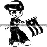 Country Map Nation National Puerto Rico Boy Design Element Flag Emblem Latin Latino Latina Spanish Caribbean Island Rico Rican Symbol Icon Global Official Sign Design Logo Clipart SVG