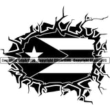 Country Map Nation National Puerto Rico Crack Flag Design Element Emblem Badge Symbol Icon Latin Latino Latina Caribbean Island Official Sign Design Logo Clipart SVG