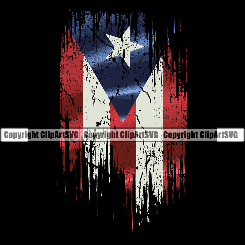 Country Map Nation Puerto Rico Distressed Flag Color Design Element Emblem Badge Symbol Rican Latin Latino Latina Spanish Caribbean Island Global Official Sign Design Logo Clipart SVG