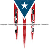 Country Map Nation National Flag Puerto Rico Down Distressed Design Element Emblem Badge Symbol Icon Global Official Sign Flag Latin Latino Latina Spanish Caribbean Island Logo Clipart SVG